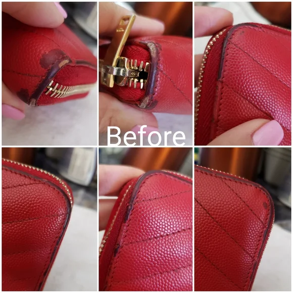 Authentic Pre-owned Yves Saint Laurent Grain De Poudre Zip Around Wallet - Picture 12 of 16